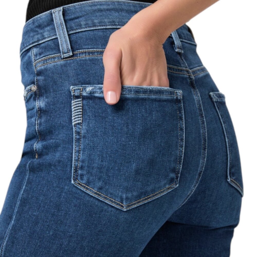 PAIGE Ultra High Rise Straight Jeans Stargazed Distressed Sz 30 |Vintage Stretch - Picture 3 of 8